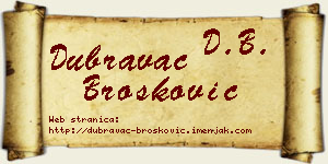 Dubravac Brošković vizit kartica